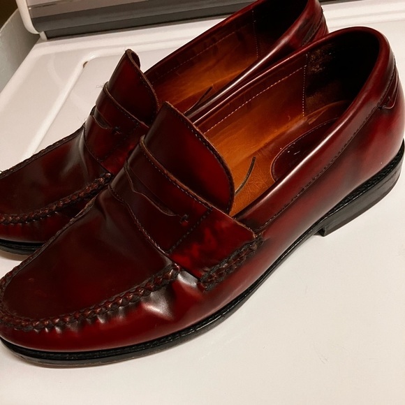 Johnston & Murphy Men\'s Dark Burgundy Leather Penny Loafers main image 9